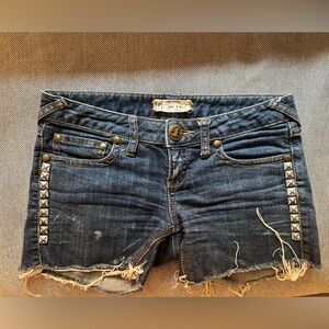 Free People Low rise distressed shorts with studs
